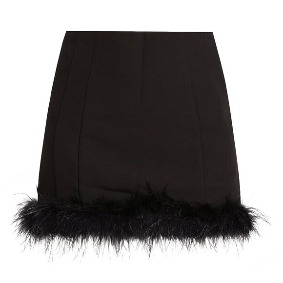 En Saison  Dax Feather-Trimmed Miniskirt - Picture 1 of 4